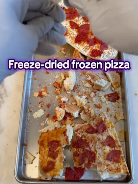 Miniatura del video de TikTok: pizza liofilizada, horneada y congelada